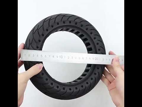 10 Inch Soid Tire Shock Absoption Tubeless Honeycomb Tyre for Ninebot Max G30 - YouTube Video