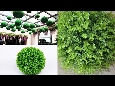 Artificial Green Eucalyptus Plant Ball Topiary Wedding Event Home Outdoor Decoration Hanging Ornament, Diameter: 15 inch - YouTube Video
