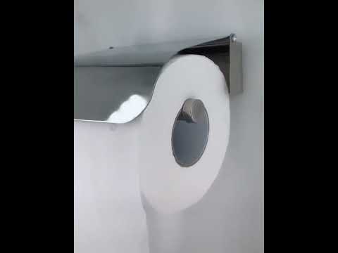 Wall Mounted Tissue Holder Stainless Steel Bathroom Roll Tissue Box Toilet Paper Holder - YouTube Video