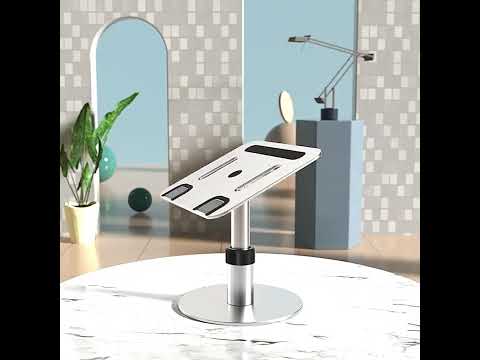 Oatsbasf 03597 Aluminum Alloy Notebook Heightening Bracket Notebook Computer Lifting Heat Dissipation Bracket Mobile Folding Table,Style: Elite Version-Gray - YouTube Video