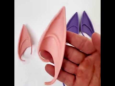 1 Pairs Halloween Elf Latex Ears Cosplay Props, Size:10cm (Purple) - YouTube Video