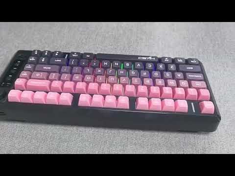 HXSJ L400 Three-mode Wireless RGB Light Thin Film 81 Keys Keyboard(Gradient Black Pink) - YouTube Video