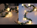 3m 20 LEDs Solar Simulation Green Leaf Rattan Rose Flower Vine LED Light String Garland Decoration - YouTube Video