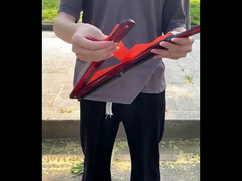 Foldable Car Warning Sign Tripod Automobile Emergency Reflective Triangular Holder - YouTube Video