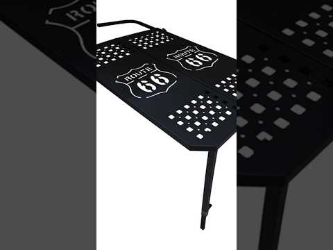Outdoor Camping Off-Road Portable Folding Metal Dining Table, Specification:Checkered - YouTube Video