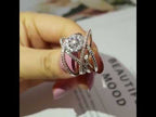 Rose Gold-plated Color Separation Ring Creative Cross Zircon Engagement Ring(6) - YouTube Video