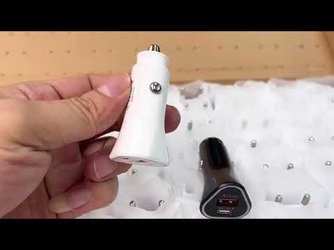 TE-P23 38W PD USB-C / Type-C + QC3. 0 USB Triangle Car Charger + USB-C / Type-C to 8 Pin Data Cable, Length: 1m(Black) - YouTube Video