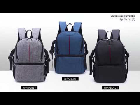 Multi-functional Waterproof Nylon Shoulder Backpack Padded Shockproof Camera Case Bag for Nikon Canon DSLR Cameras(Black) - YouTube Video