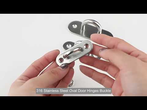 5 PCS 5mm 304 Stainless Steel Ship Oval Door Hinges Buckle - YouTube Video