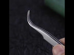 Nail Art Eyelash Tweezers Stainless Steel Colorful High Precision Grafting Eyelash Curler, Specification:  3 PCS Mirror Light Feather Clip - YouTube Video