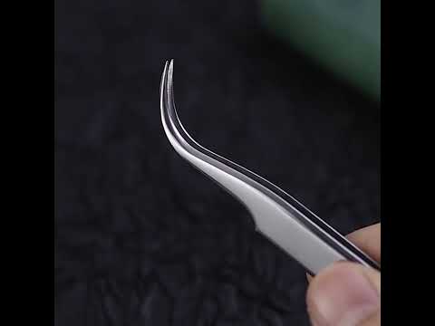Nail Art Eyelash Tweezers Stainless Steel Colorful High Precision Grafting Eyelash Curler, Specification:  3 PCS Mirror Light Feather Clip - YouTube Video
