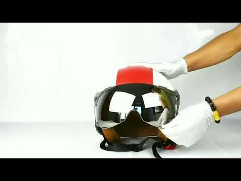 GXT Electric Vehicle Half Cover Four Seasons Retro Helmet, Size: M(Black) - YouTube Video