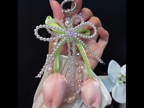 Lace Bead Chain Phone Anti-lost Short Lanyard(Purple) - YouTube Video