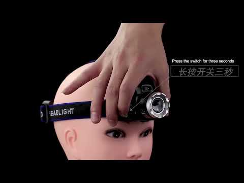T6 Zoomable Strong Light LED Torch Flashlight Headlamp for Fishing, Camping - YouTube Video