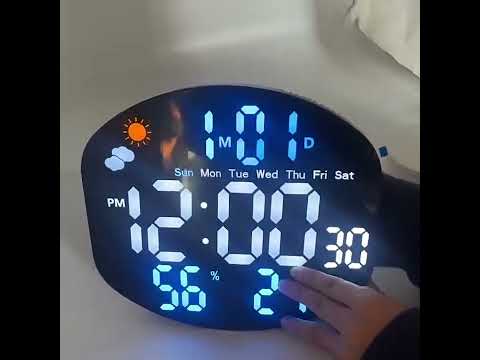 DS-3816L Multifunctional LED Digital Large Screen Weather Display Electronic Clock with Remote Control(Red) - YouTube Video