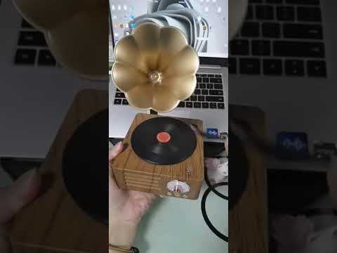 T15 Vinyl Atomic Bluetooth Retro Wireless Audio Desktop Speaker - YouTube Video
