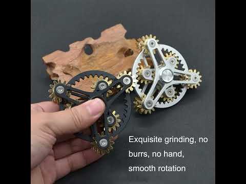 Three Gear Linkage Pure Copper Fidget Spinner Decompression Toy, Colour:Silver - YouTube Video