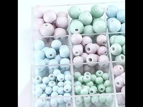 20 PCS/Pack Candy Beaded Ceramic Bracelet Jewelry DIY Weaving Material, Size: 6mm Hole 2.5-2.8mm(Light Blue) - YouTube Video
