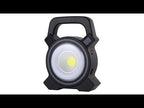 JY-819A 10W Solar Rechargeable White Light COB LED Work Light, Handheld Camping Lamp with Solar Panel - YouTube Video