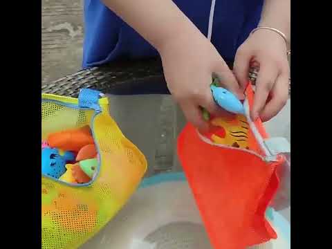 Children Shell Collection Bag Beach Toys Organizer Storage Bag(Purple Blue) - YouTube Video
