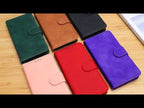 For iPhone 15 Pro Skin Feel Pure Color Flip Leather Phone Case(Purple) - YouTube Video
