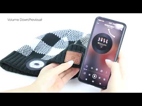 M3-BL Bluetooth LED Music Headset Hat Lady Warm Night Lighting Hat(Black Red) - YouTube Video