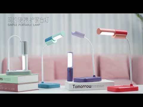 GIVELONG USB Charging Desktop Light Magnetic Base Removable Simple Eye Protection Portable Lamp(Gray) - YouTube Video