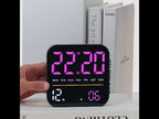 Digital Alarm Clock LED Desk Clock with Night Light USB Output Dimmable Display(Yellow Wood Grain) - YouTube Video