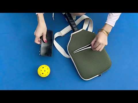 Neoprene Pickleball Paddle Cover Waterproof Single-Shoulder Bag(Navy Blue) - YouTube Video
