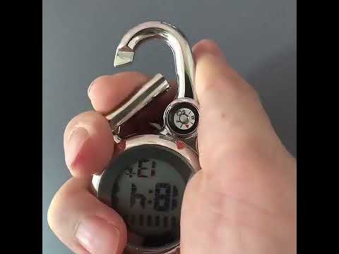 Mountain Climbing Watch Multifunctional Stainless Steel Hook Watch(Orange) - YouTube Video