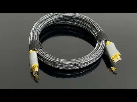 HD803 2m HDMI 2.1 Version 8K 60Hz For PS4 Cable Projector Notebook Set-Top Box Cable(Gold) - YouTube Video