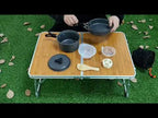 Outdoor Cookware Camping Set 1-2 People Cookware Hard Thick Alumina Portable Picnic BBQ Nonstick - YouTube Video