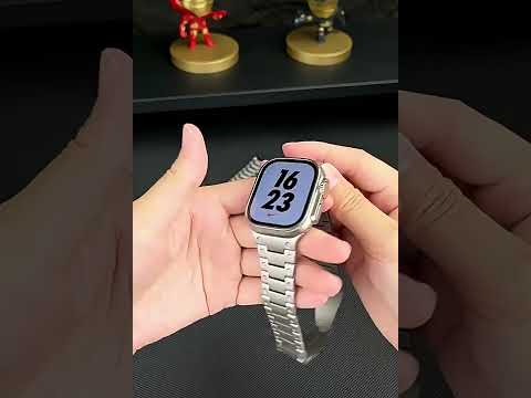 Double Rows Metal Watch Band For Apple Watch Series 10 46mm(Black) - YouTube Video