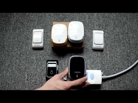CACAZI Smart Waterproof Music Wireless Doorbell Multifunctional Pager, Style: US Plug(Black) - YouTube Video