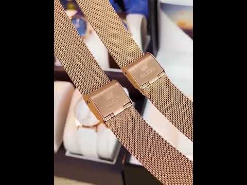 OLEVS 5869 Ladies Business Waterproof Steel Strap Quartz Watch(Black) - YouTube Video