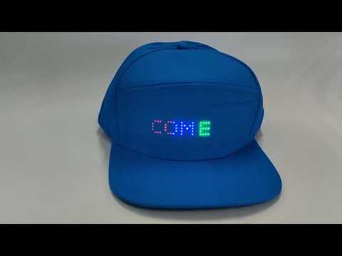 LED Luminous Advertising Hat DIY Words Pixel Lighting Rechargeable Bluetooth APP Control Scrolling Message Flexible Cap(Mixed Color Letter Red) - YouTube Video