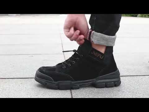 Jiefu Anti Smashing, Anti Piercing, Waterproof And Oil Resistant Electric Welding High Top Safety Shoes (Color:Black Size:36) - YouTube Video