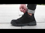 Jiefu Anti Smashing, Anti Piercing, Waterproof And Oil Resistant Electric Welding High Top Safety Shoes (Color:Black Size:36) - YouTube Video