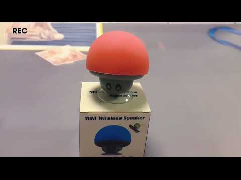 Mushroom Shape Bluetooth Speaker with Suction Holder(Black) - YouTube Video