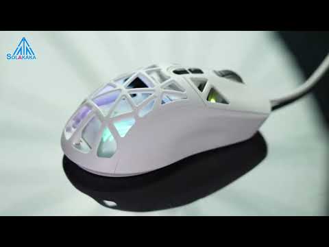SOLAKAKA SM901 Hollow RGB Light Wired Gaming Mouse(White) - YouTube Video