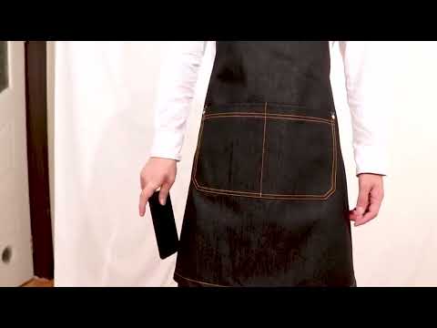 Denim Forest Pattern Apron Drawing Hairdress Overalls(Black) - YouTube Video