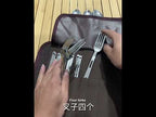 Outdoor Tableware Set Camping Barbecue 4 People Tableware Picnic Bag - YouTube Video