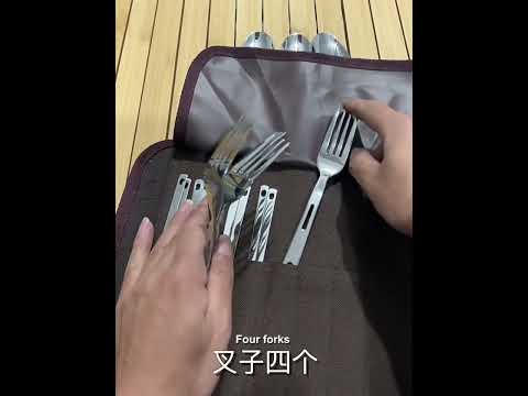 Outdoor Tableware Set Camping Barbecue 4 People Tableware Picnic Bag - YouTube Video