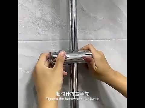 Straight-Buckle Adjustable Shower Bracket Shower Rod Lift Base Shower Head Rack(18-25) - YouTube Video