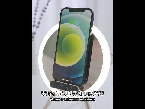 Q6 Smart Clock Display Bluetooth Speaker Fill Light Makeup Mirror with Wireless Charger(Blue) - YouTube Video