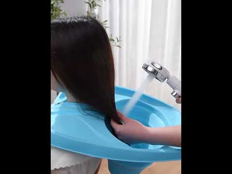No-Bending Folding Portable Home Care Shampoo Basin(Blue) - YouTube Video