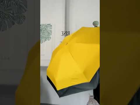 LY-0621 Five-Fold Eight-bone Umbrella Simple Black Glue Sunscreen Umbrella(Turmeric) - YouTube Video