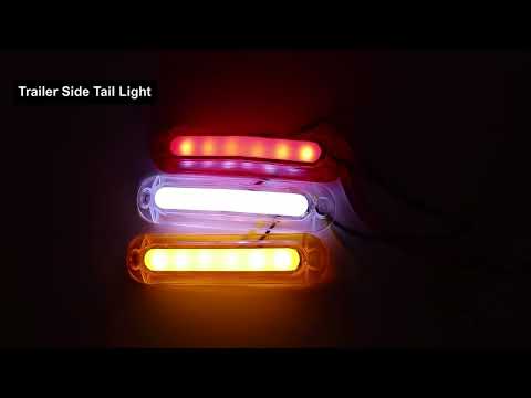 4pcs MK-162 6LED Light Guide Side Light 10-30V Trailer Side Tail Light(Red) - YouTube Video
