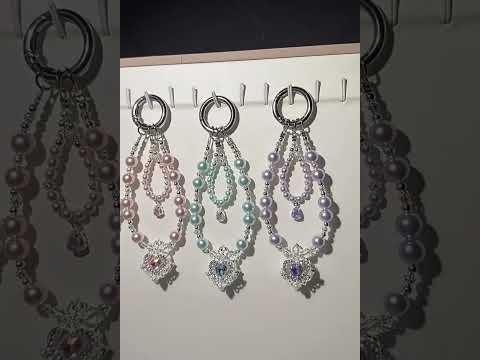 Crown And Beaded Phone Charm with Tether Pad(Purple) - YouTube Video