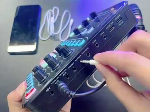 M6 Live Sound Card Multifunctional Wireless Voice Changer Broadcast Mixer - YouTube Video